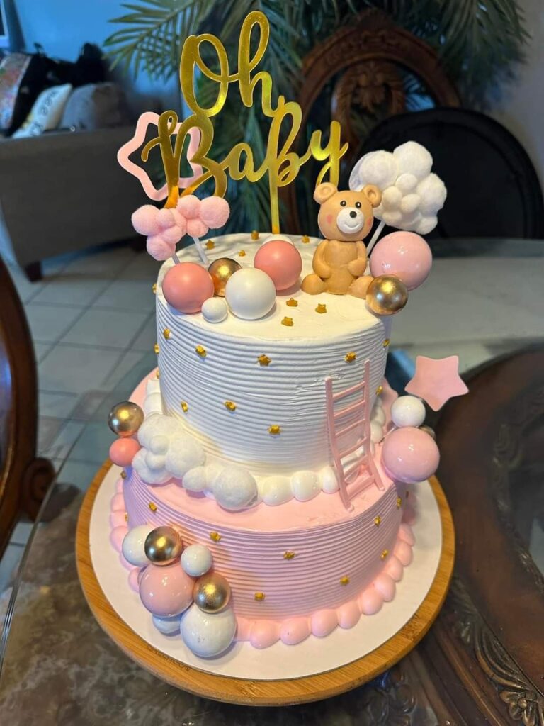 Double Layer Baby Shower Cake