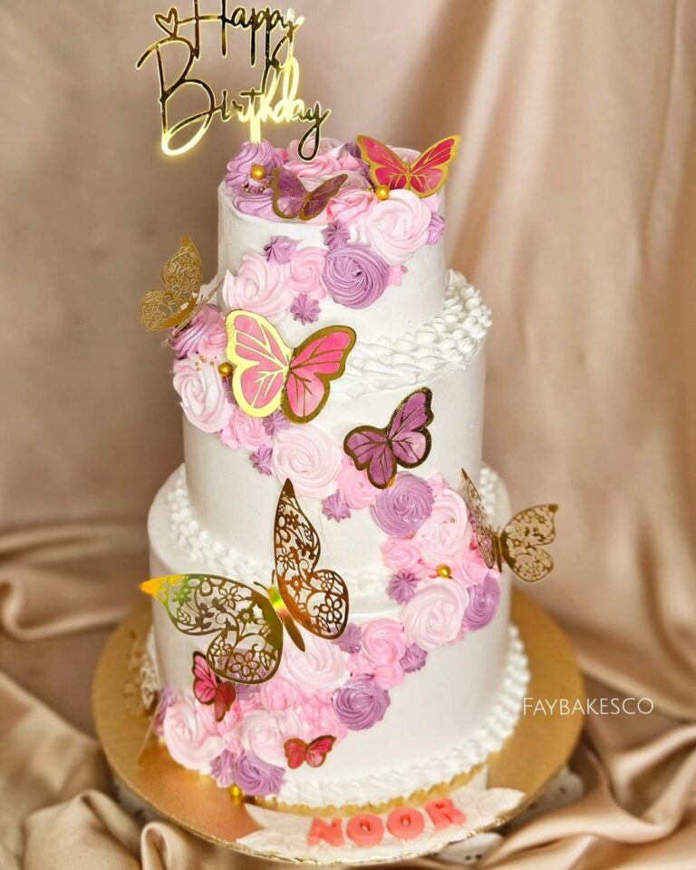 pink roses double layer pink color cake online