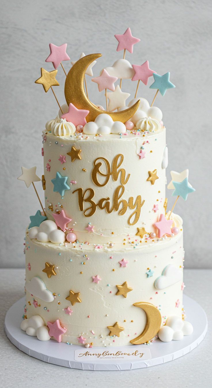 Double Layer Baby Shower Cake