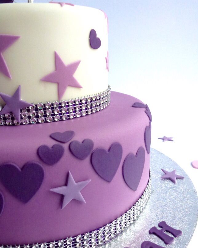 Double Layer purple and white thinking of you cake