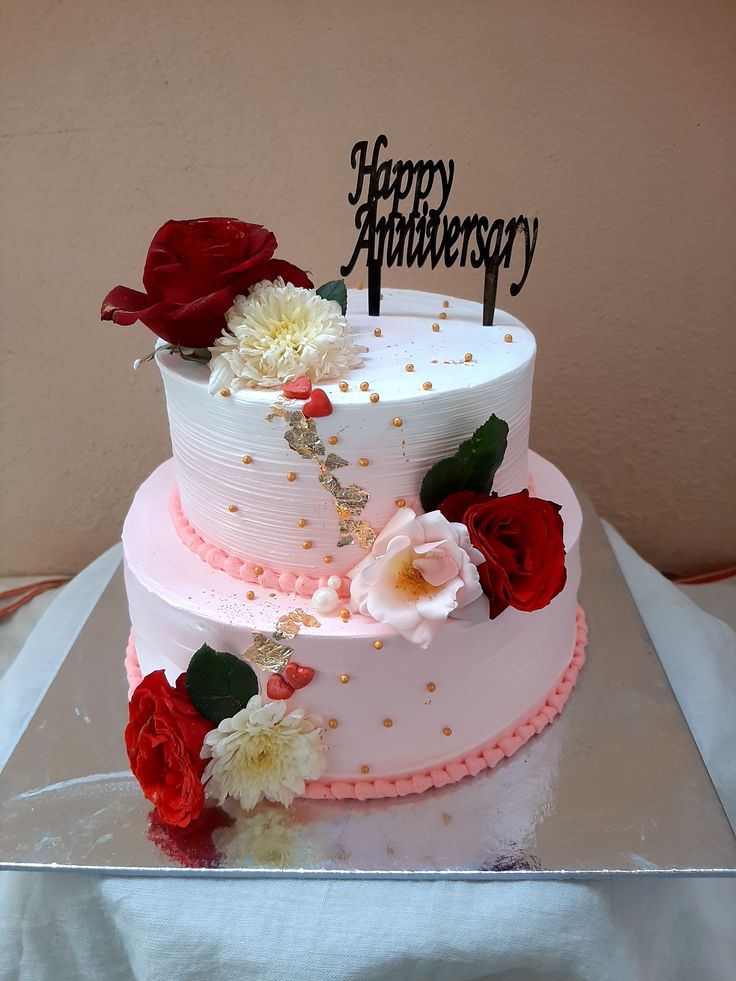 Double Layer Anniversary Cake