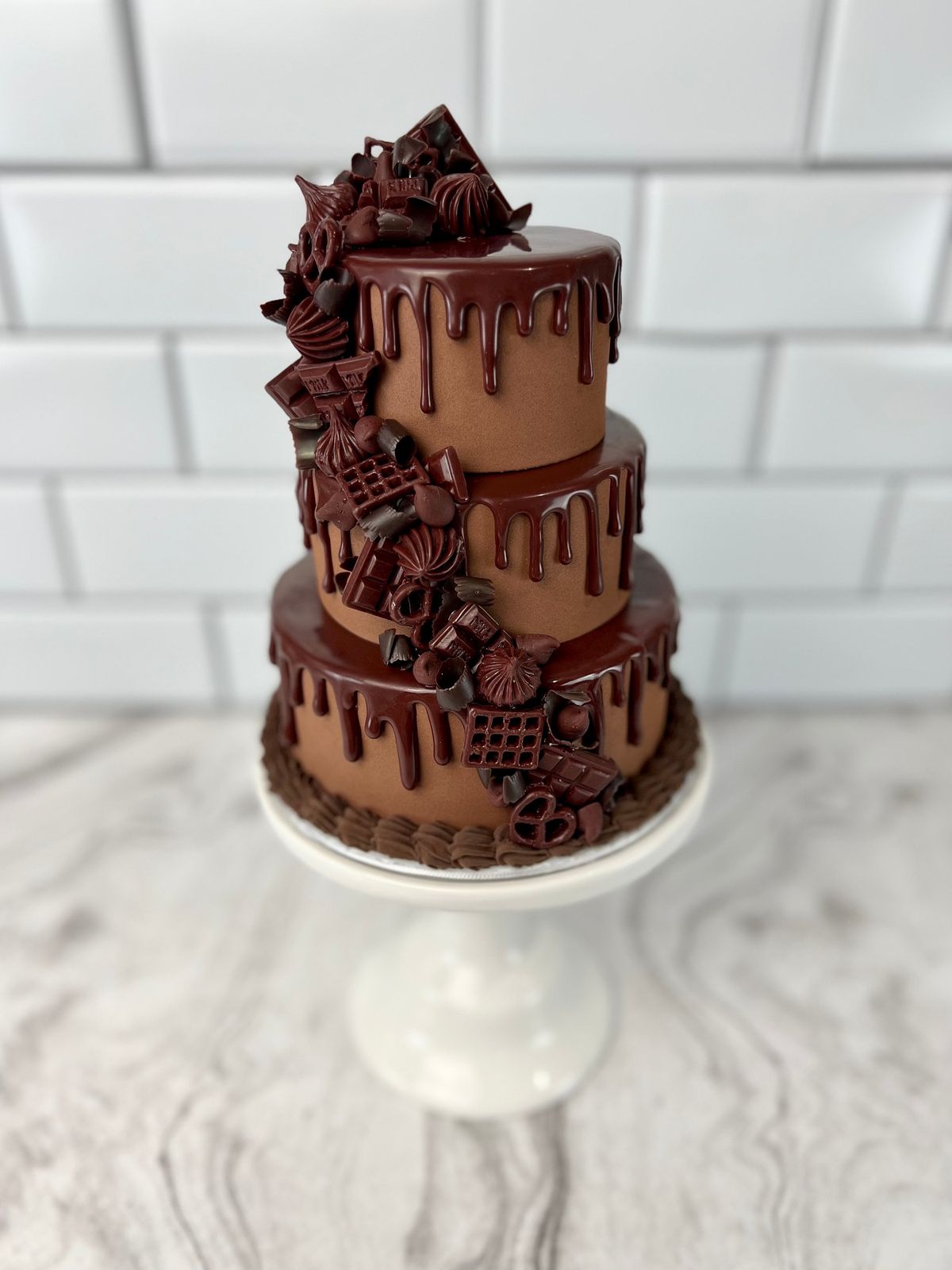 triple layer chocolate truffle cake