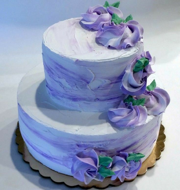 Purple Flower Double Layer Cake Online