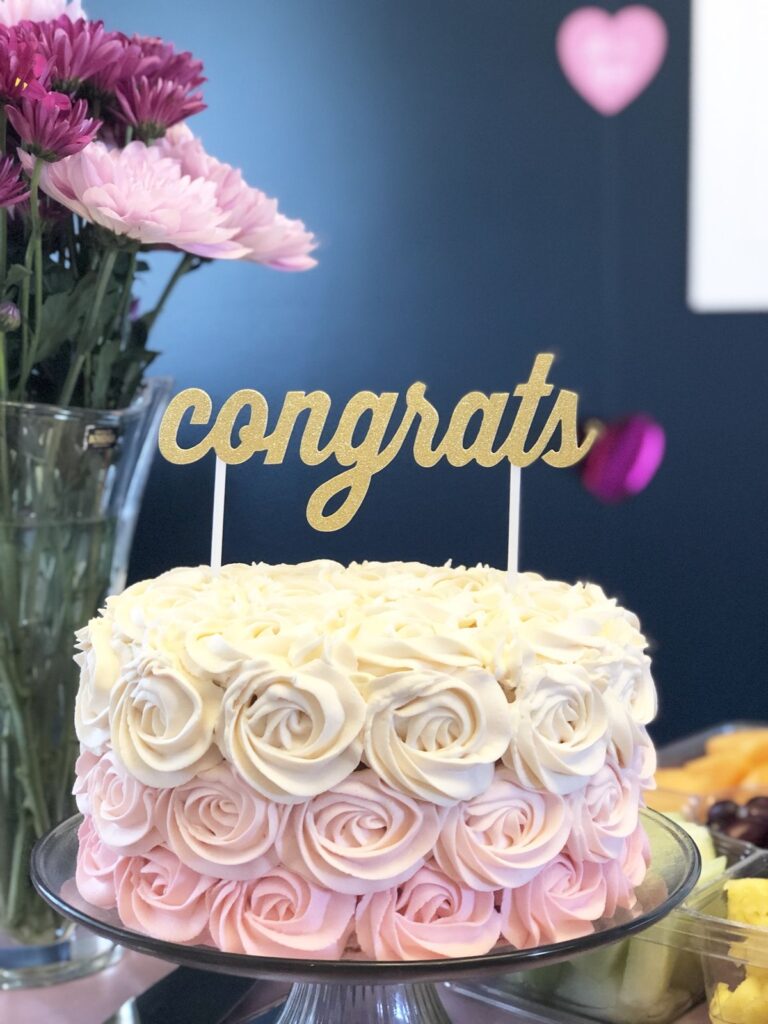 rose covered congratulations cake by sweetemimi