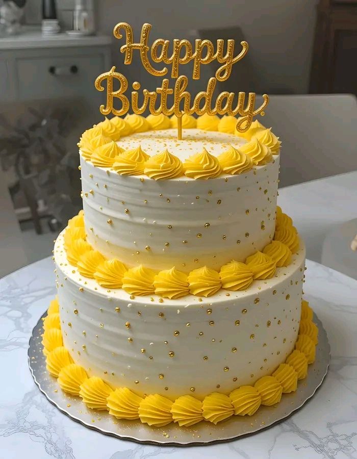 yellow flavoured birthday cake