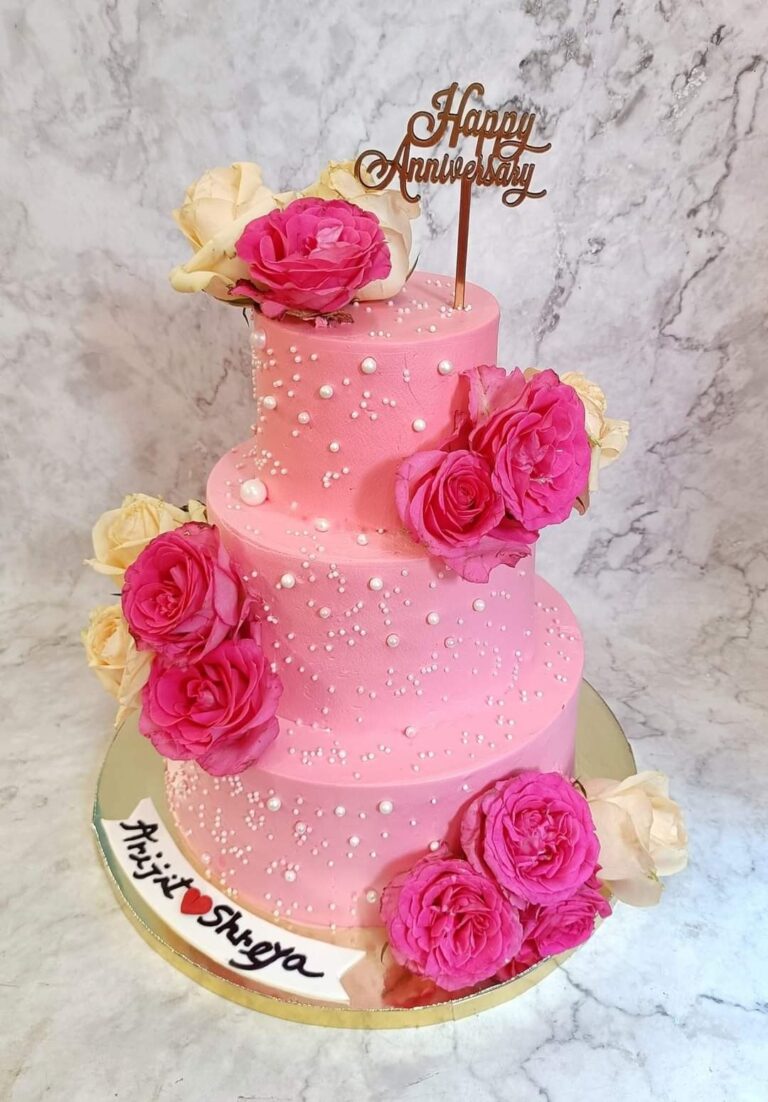 triple layer anniversary cake by sweetmimi