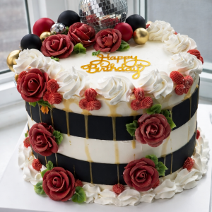 Midnight Luxe Rose Drip Cake