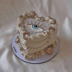 Heart Shaped Evil Eye Celebration Birthday Cake