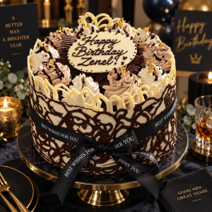 Midnight Luxe Chocolate Lattice Celebration Cake
