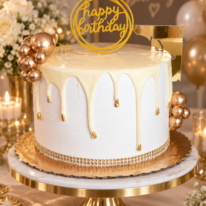 Golden Pearl Drip Cake